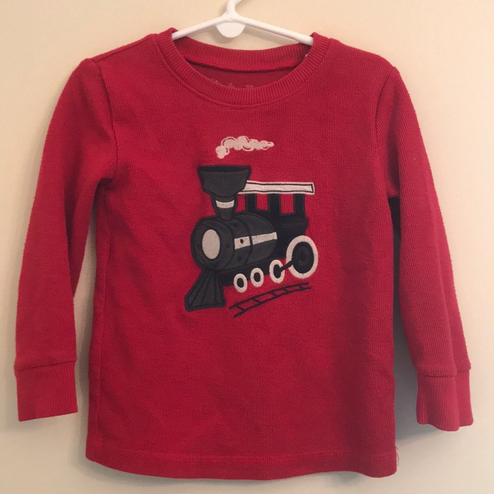 Jumping Beans 3T boy train red sweater